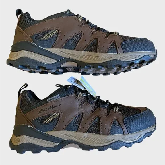 NWB Eddie Bauer Lake Union Lux Men's Leather Waterproof Hiking Shoes 8.5 Brown